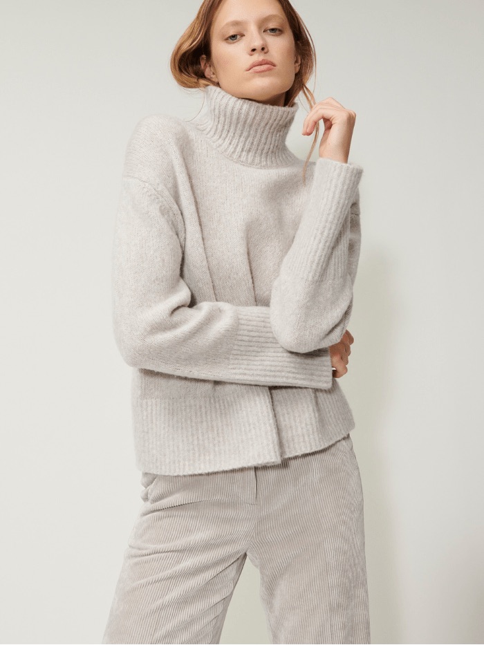 Luisa Cerano Alpaca Wool Cowl Neck Sweater Grey Size 6